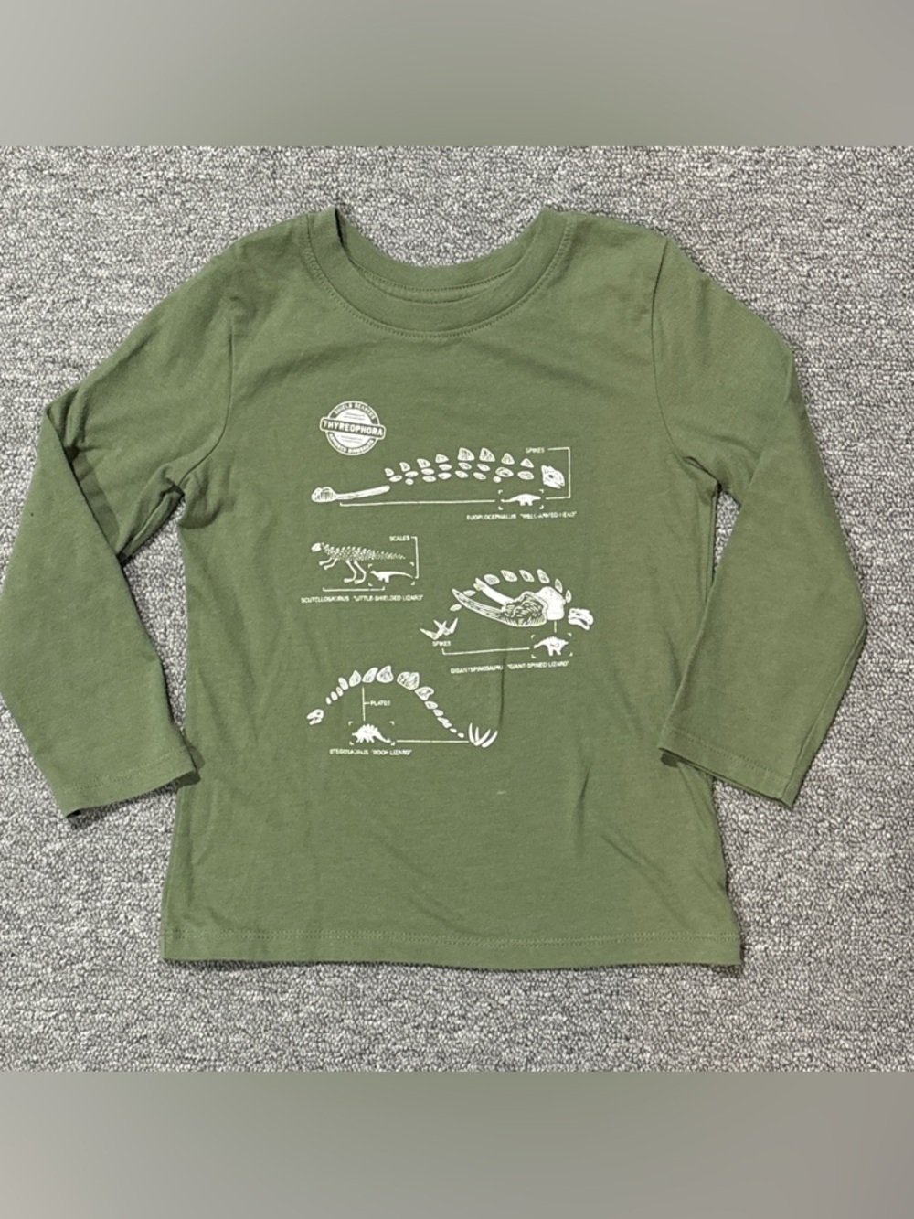 Cat and Jack 3T like new condition dinosaur long sleeve shirt green